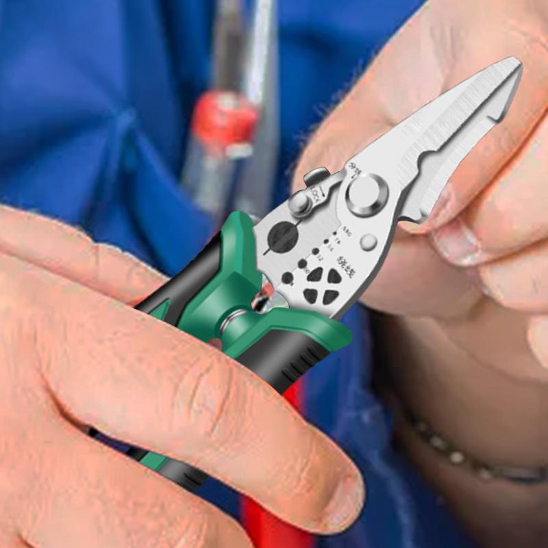 Wire Cutter Stripper Multifunctional High Strength Wire Stripper Crimper Ergonomic Hand Powerful Cable Crimping Scissors For China Mainland