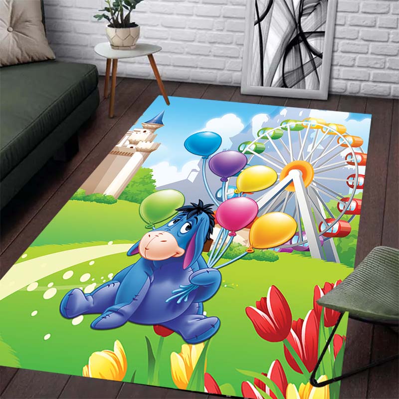 Purple Eeyore Pattern Pajama Rug - Non-slip Kitchen Mat, Outdoor Rug, Home and Bedroom Decor, Yoga Mat, Birthday Gift.