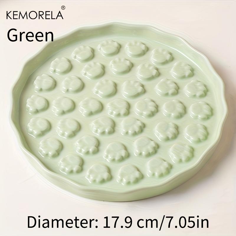 KEMORELA Ciotola Ceramica Lenta per Gatti - Ciotola Cibo per Animali Design Zampa, Piatto Anti-Ingozzamento per Gatti e Cani Piccoli