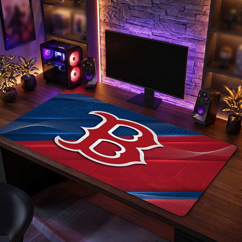 Boston Red Sox Pattern Mousepad Anti?Slip Rubber Desk Pad For Gaming Working Desktop Decoration