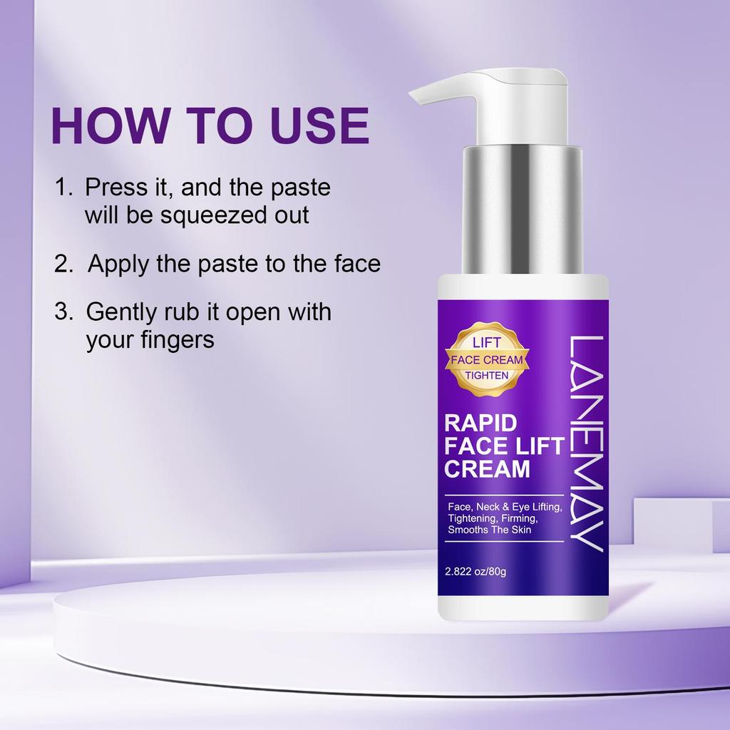 Rapid Face Lift Cream-Moisturizing, Lifting & Tightening & Firming & Smooth-Suitable for All Skin Types, 80g