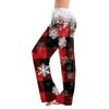 Damebukser med snøring, juleprint, avslappet