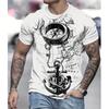 New Summer Men's Fashion T-shirt Personality Crow Printed Men's T-shirt Top