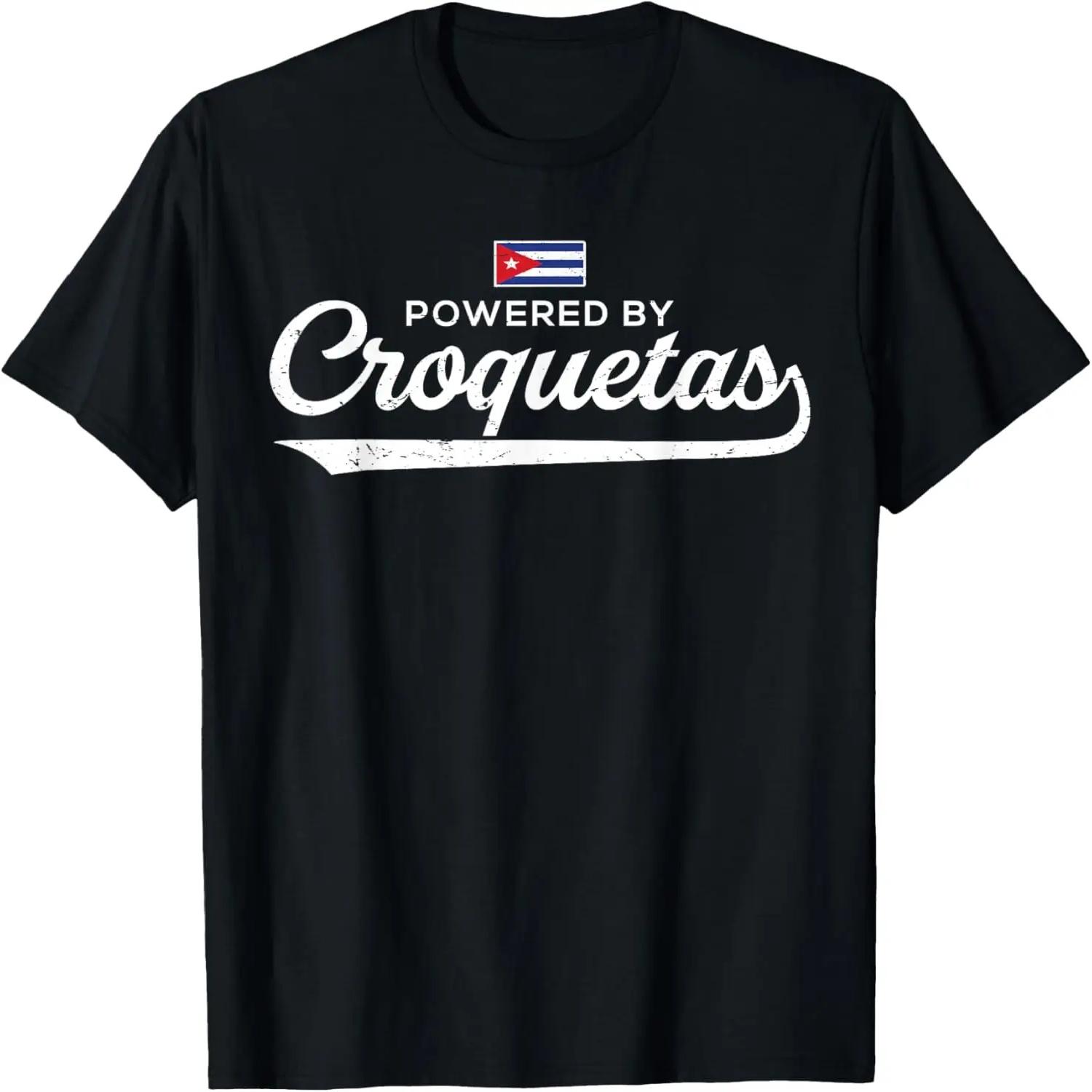 Official Hialeah Powered By Croquetas Cuban Flag Design T-Shirt S чёрный