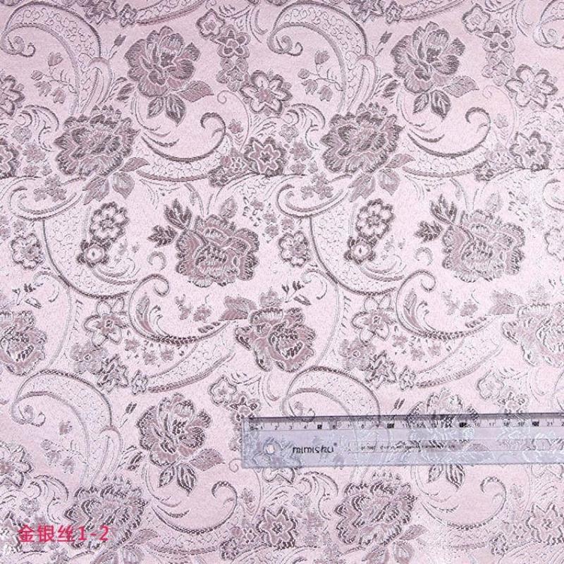 Gold Silver Thread Plant Woven Fabric Hidden Patterns Luxurious Flowers for DIY Hanfu Dress Weskit Shirts Suits