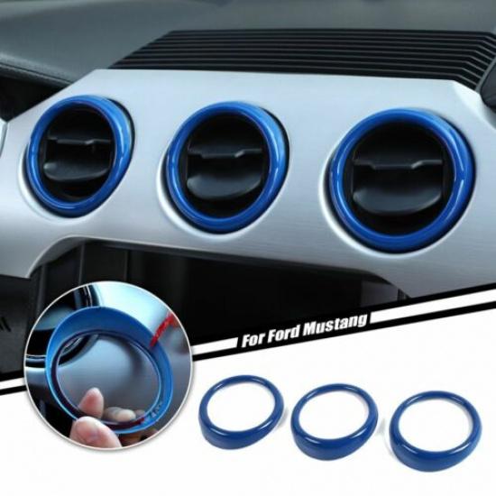 Console Air Conditioner Vent Outlet Trim Cover Ring for Ford Mustang 2015+Blue