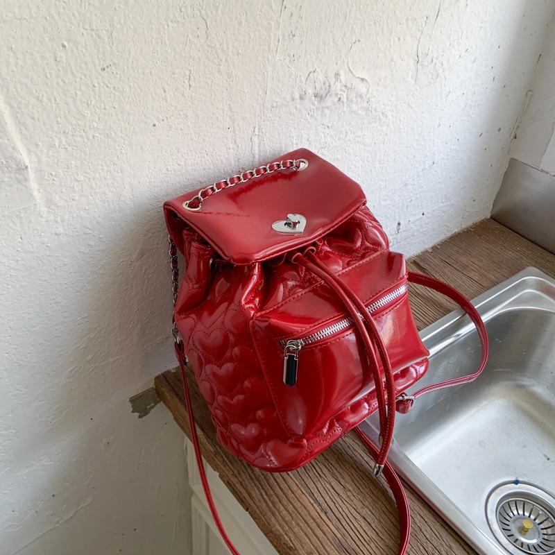 Fashion Chain Backpack Bag Women's New College Style Versatile Travel Bucket Bag Summer Small Backpack