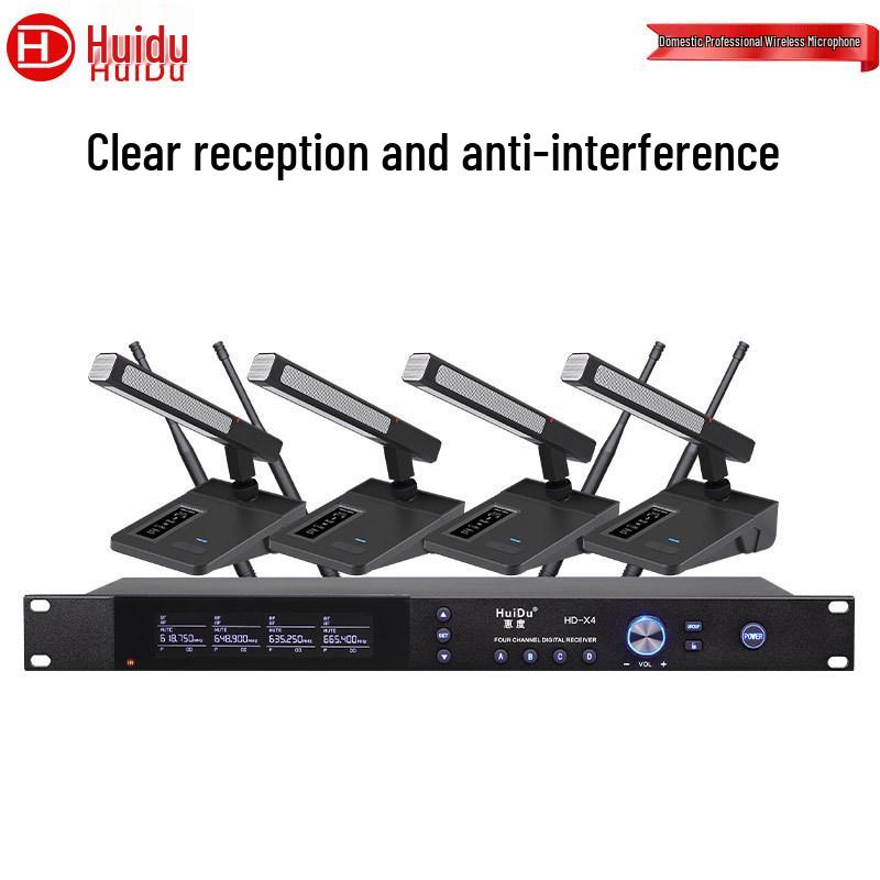 HuiDu HD-X2 Wireless Conference Microphone Set: Gooseneck, Handheld, Headset & Lavalier Options