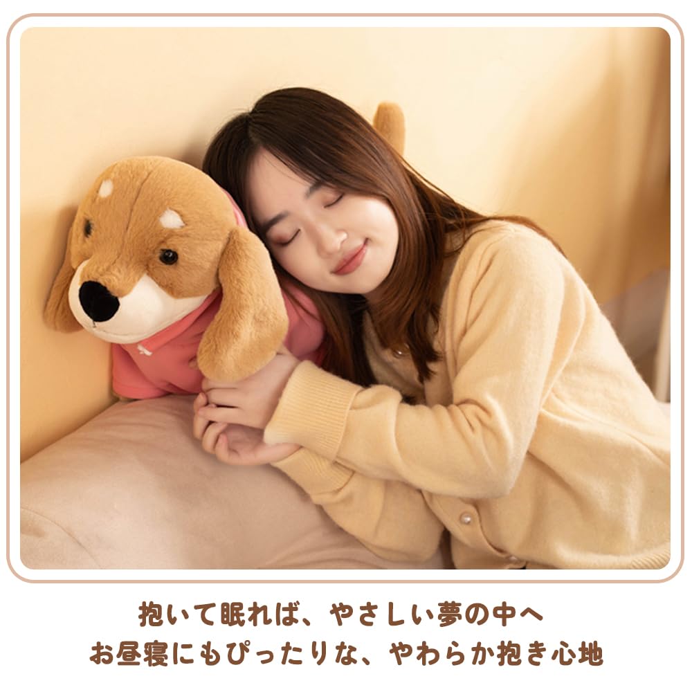 Dachshund Plush Dog Body Realistic Miniature Fluffy and Interior School Entrance Cute Gift Pillow, Dachshund, Sleepy, Lifelike, Soft, Soothing, Decor,