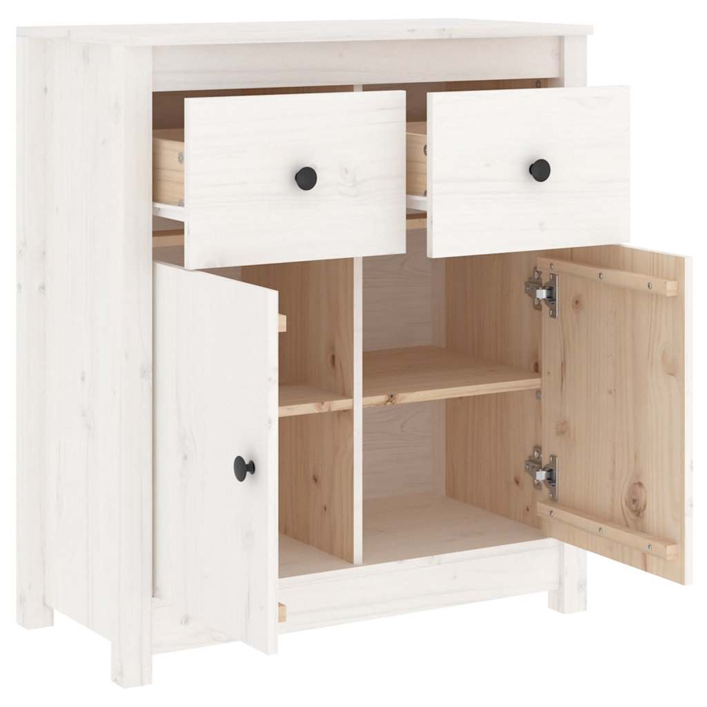 Vidaxl Armario, Blanco, 70x35x80 Cm, Madera Maciza de Pino