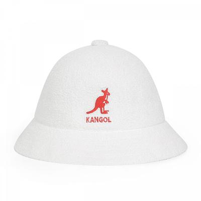 Kangol K3407 White Bermuda Casual Big Logo Bucket Hat