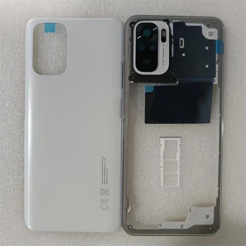 Full Housing Case For Xiaomi Redmi Note 10S Middle Frame CoverBattery Back Cover Rear Cover With Camera LensSim Tray