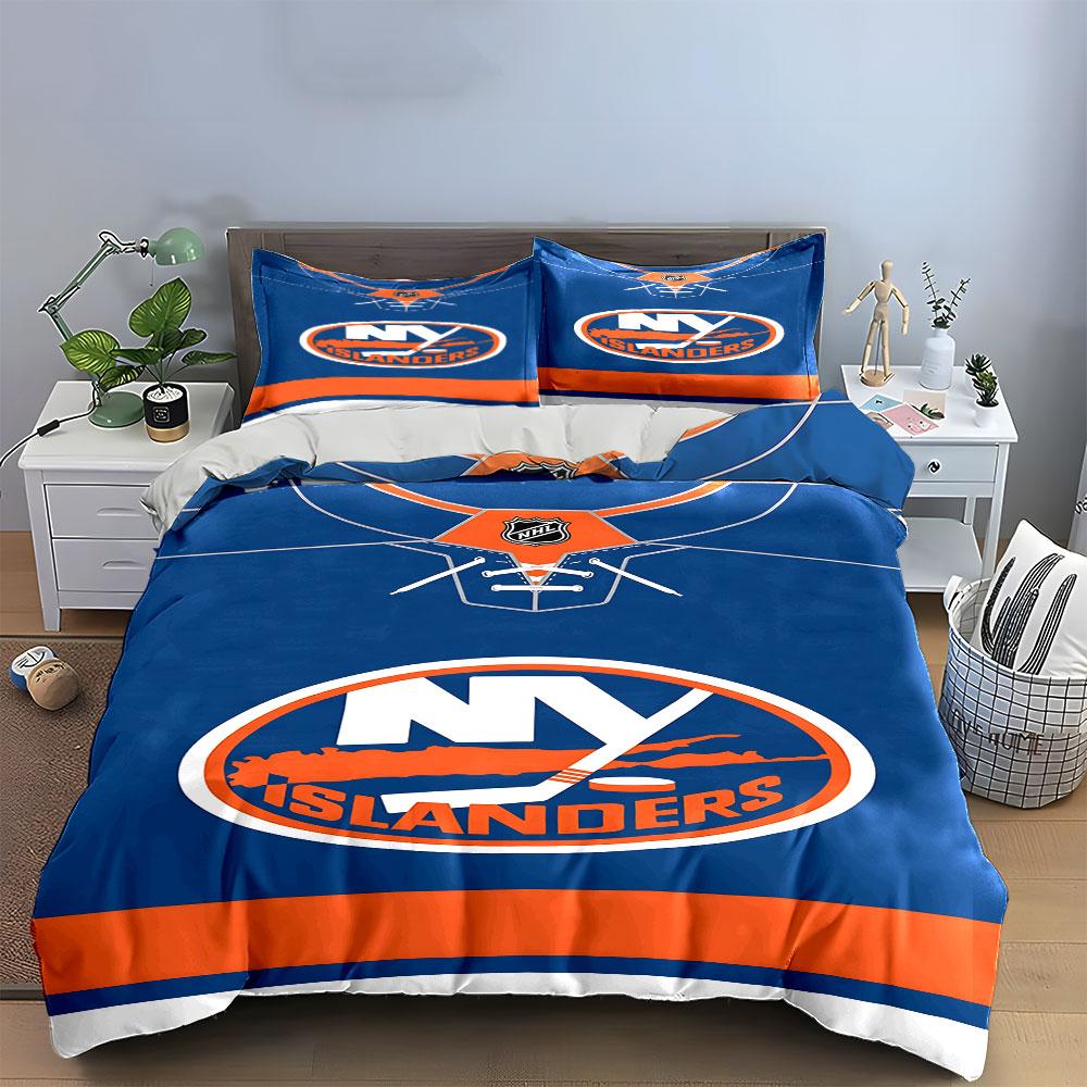 "NY Islanders NHL Hockey Team Design" Print Bedding Set Duvet Cover Pillowcases (1* Duvet Cover 2* Pillowcases Do Not Include Comforter)
