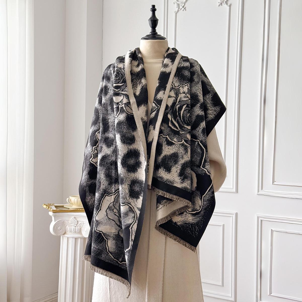 

Winter Warm Cashmere Scarf for Women Luxury Jacquard Pashmina Shawl Wrap Neckerchief Female Bufanda Echarpe Design Headband