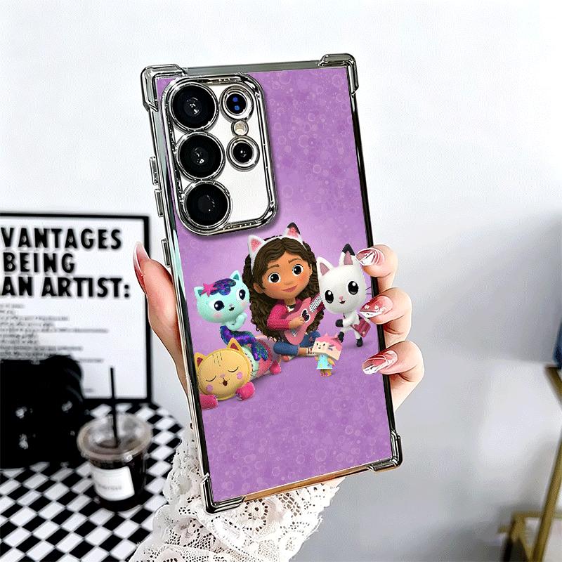G-Gabbys Dollhouse Cartoon Plating Phone Case For Samsung Galaxy S24 S25 FE S26 Edge S23 Ultra S22 S21 Plus S20 Anti-Fall Airaba