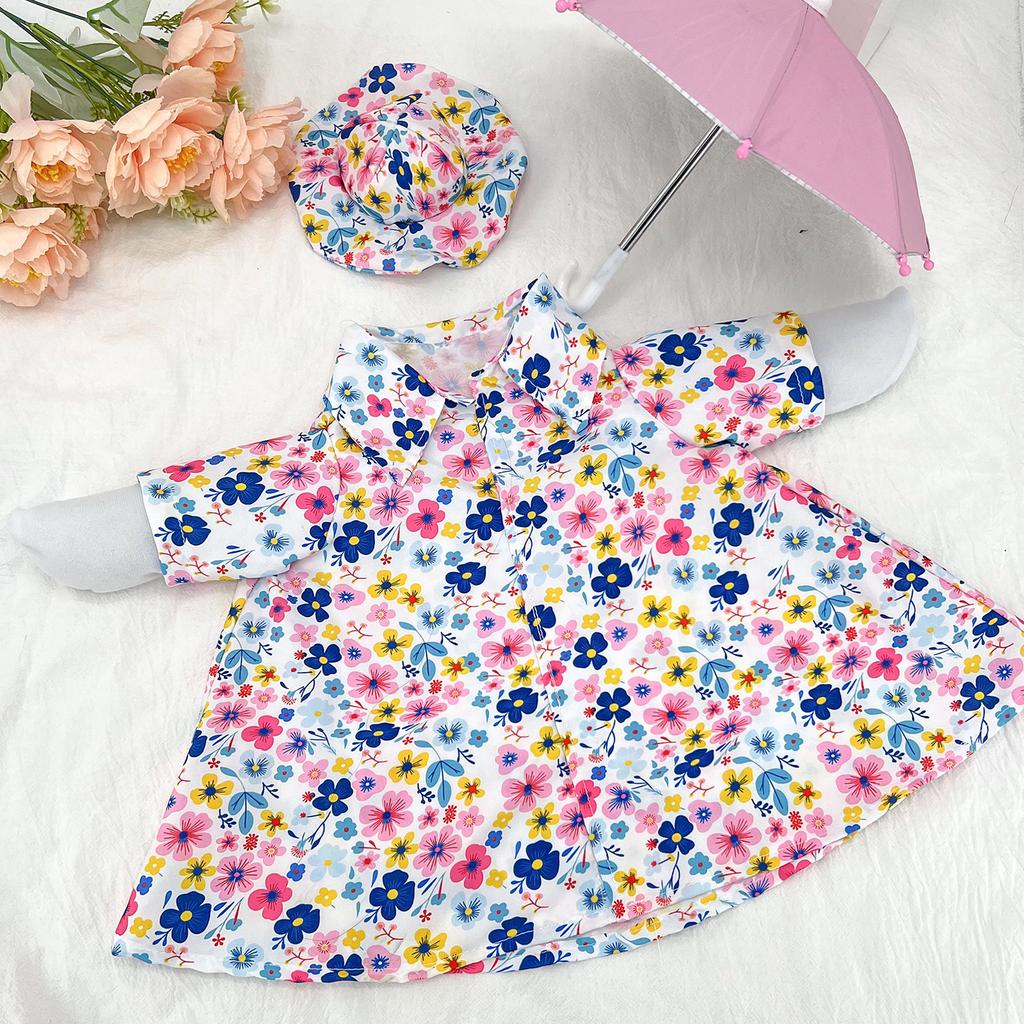 Floral Pattern Porch Dress Set for Geese Includes Dress Hat and Umbrella Suitable for Outdoor Use and Display Purposes Only