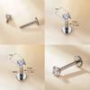 10Pc ASTM F136 G23 Titanium Labret Ear Lip Stud Jewelry CZ Stone Cartilage Tragus Earring Tongue Studs Threaded Body Jewelry