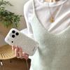 Kawaii Pastel Pink Floral Green Leaf Clear Phone Case For iPhone 14 15 16 17 Pro Max INS Fresh Style Large Window Shockproof Cov