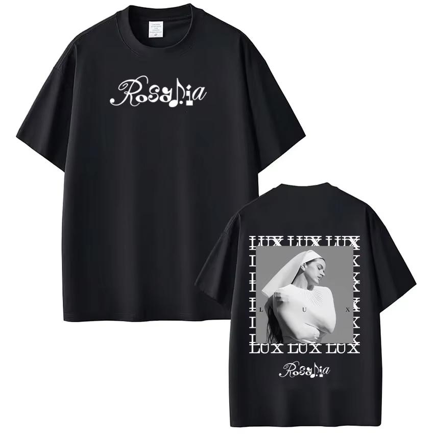 Singer Rosalía LUX Album Tour 2026 Print T Shirt Men Women Fashion Tshirt Shortsleeved Cotton Summer Vintage Aesthetic Top