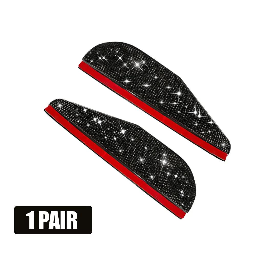 2Pcs Car Side Rear View Mirror Rain Eyebrow Visor Bling Sun Shade Snow Guard Weather Shield Cover Universal Auto Accessories