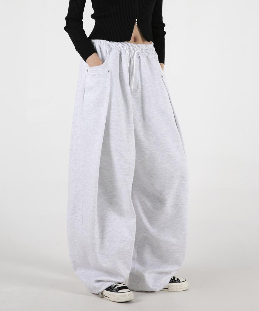 UMM Women'S Side Rivet Balloon String Pants 3 Colors