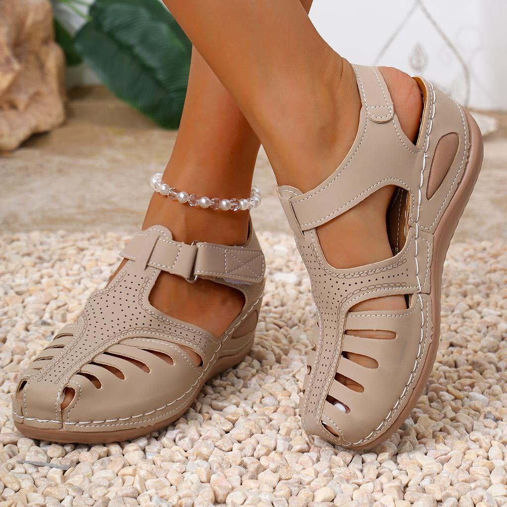 Fashion Sandals Shoes Women Summer Beach Women's Sandals for Women Solid Color Round Head Wedge Casual Comfortable Sandal for Female