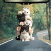 Cat Hanging Ornament Car Rearview Mirror Pendant with Lanyard Easy To Hang Adorable Appearance Cat-Shaped Xmas Tree Pendant