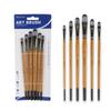 Wooden Handle Acrylic Oil Brushes Round Head Art Paint Brushes 6pcs/set Art Supplies  Artist