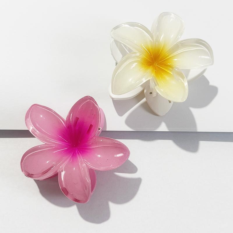 Hawaiian Gradient Hair Clips Women Flower Hair Claws Shark Hairpins Vacation Beach Hairpins Hair Accessories