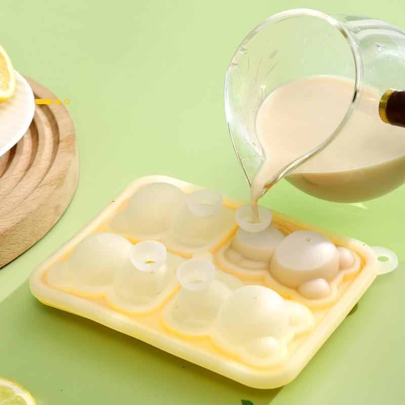 Cute Teddy Bear Ice Cube Making Mold Splash-proof And Easy To Fall Off, For Refrigerator With Container, Cute Bear Ice Cube Tray