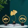 Nordic Style Handicraft Leaves Sculpture Desktop Ornaments Iron Arts Crafts Ginkgo Leaf Ornaments
