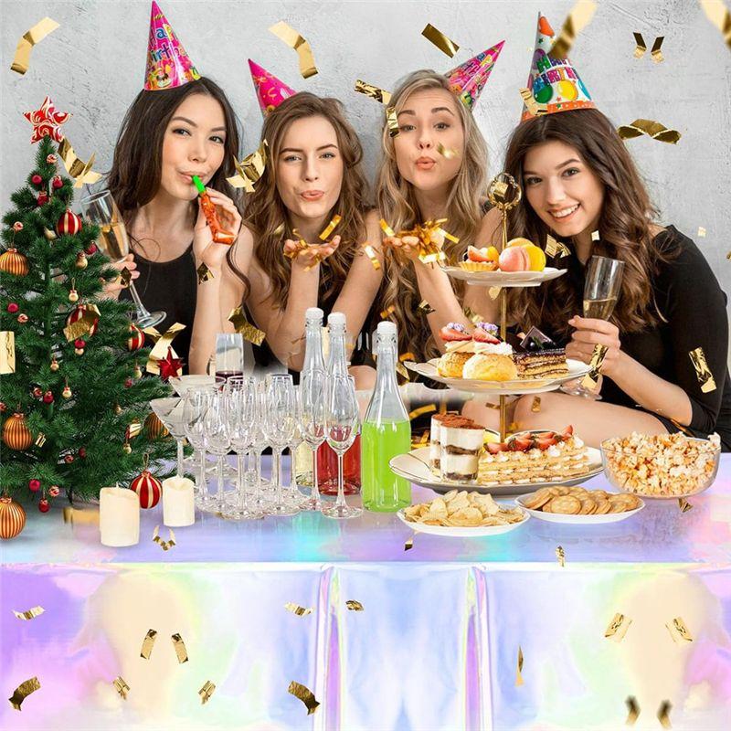 Good-10 Pack Colorful Laser Tablecloth Glitter Tablecloth 54 X 108 Inch Rectangle Disco Table Cloth