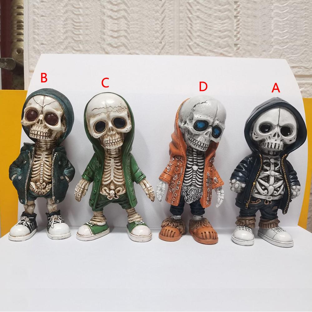 Cool Skeleton Figurine Collectible Halloween Decoration for Home Office Decor