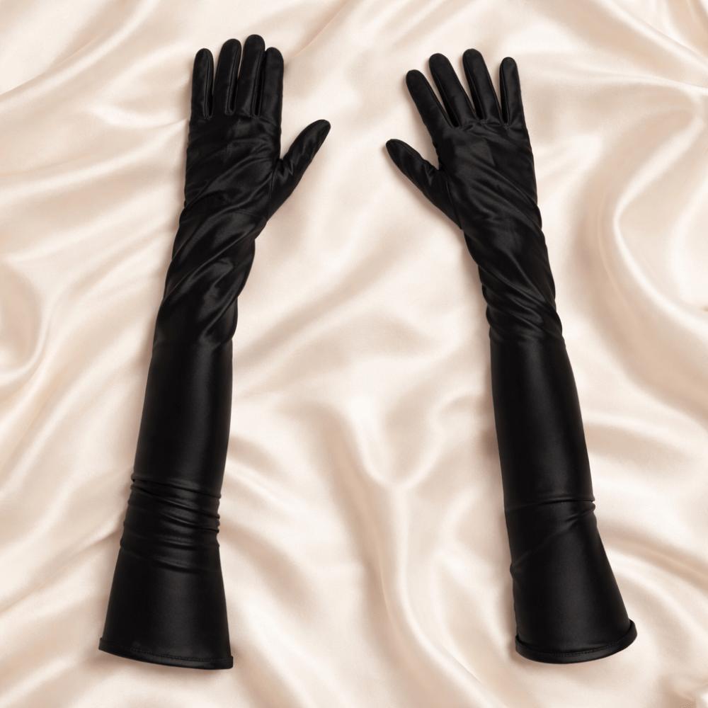 Club Ladies Cosplay Accessory Catsuit Costumes Sexy Fetish Long Latex Gloves Adult