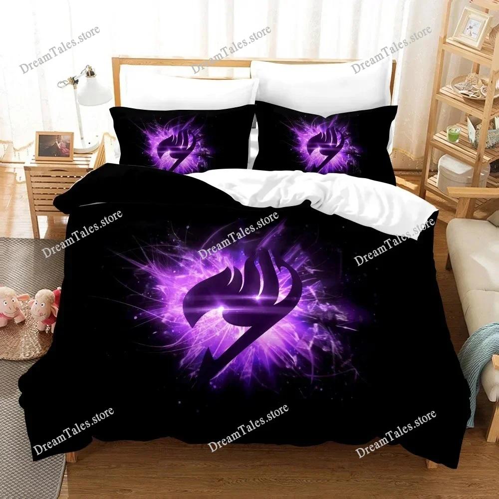 3D Printed Anime Fairy Tail Natsu Bedding Set Boys Girls Twin Queen Size Duvet Cover Pillowcase Bed Kids Adult Home Textile