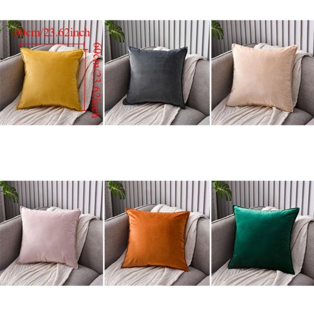 Soft Velvet Throw Pillow Cover Solid Color Sofa Pillowcase High-end Cushion Cover Hotel