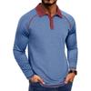 Summer Men's Long Sleeve Turn-Down Collar T-Shirt Men's Polo Shirt Breathable Casual Versatile Top