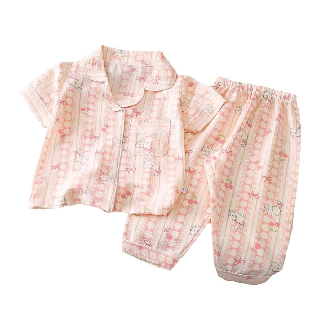 Long Pants Children s Pajama Set Pure Cotton Baby Set Comfortable Two-piece Set  Indoor Use 100CM-Type-E