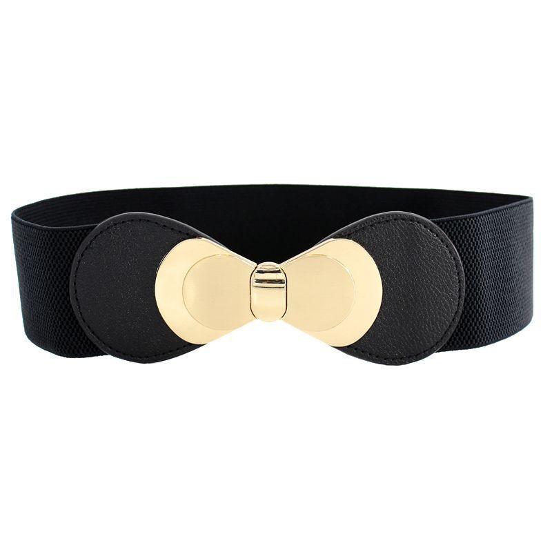 Stylish Women's Black Elastic Waist Belt For Dresses And Coats Perfect For All Seasons
