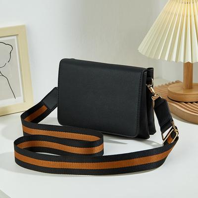 New Women's Bag Women's Simple and Versatile Small Square Bag Casual Fashion Shoulder Bag Wide Shoulder Strap Messenger Women's Bag Bag