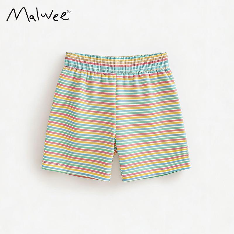 

Malwee Girls Summer Hot Pants: European & American Style Elastic Waist Sweatpants for Kids 120