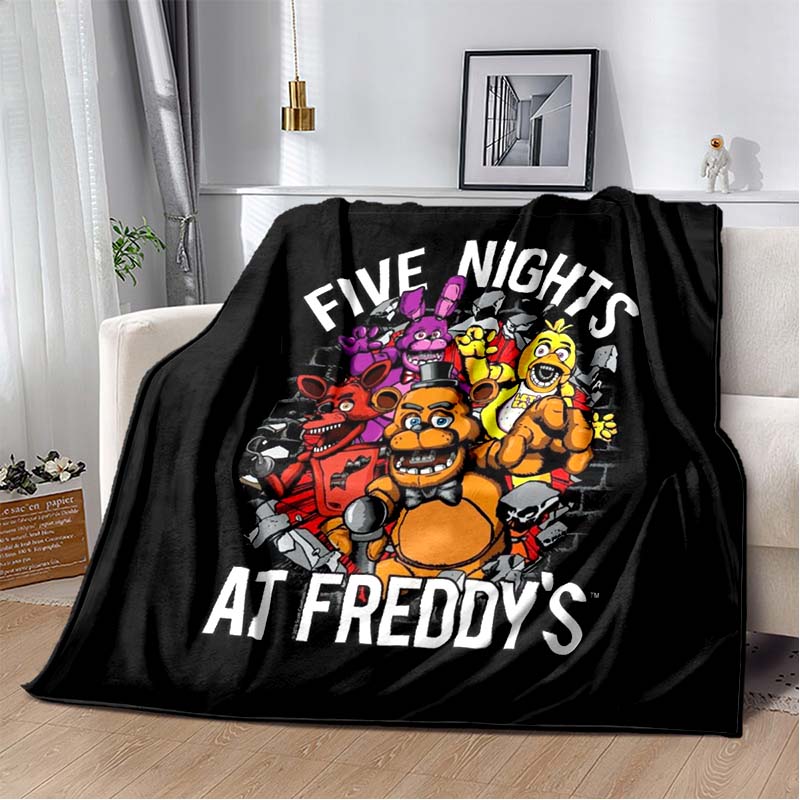 

3DTerror FNAF-Five-Nights At Freddys Printed Blanket Home Flannel Comfortable Warm Sofa Bed Portable Children Adult Gift Blanket 75x90cm