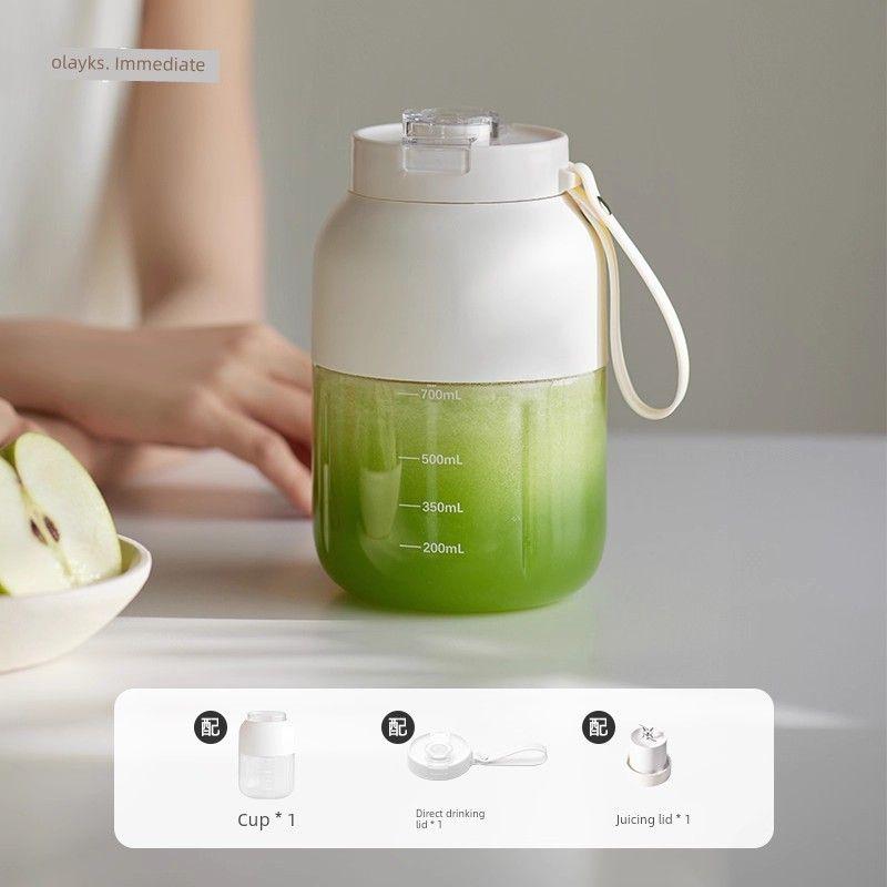 

[Same Style as Shangchao] Olayks Standing Time Juicer Small Portable For Home Juicer Cup Ice Crushing Juice Pottery White [a cup of double lid]]