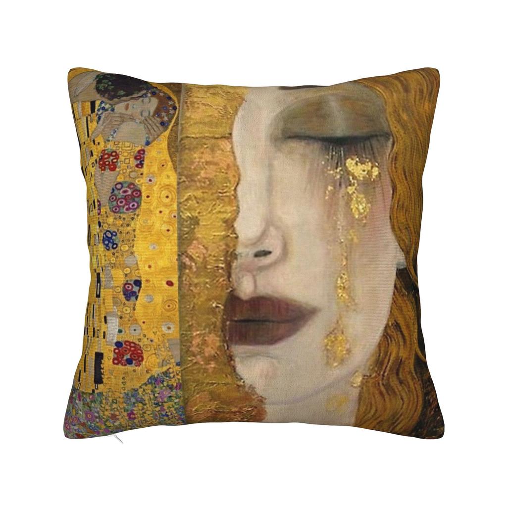 Gustav Klimt Freyas Pillowcase Polyester Cushion Cover Decorations Abstract Art Pillow Case Cover Home Square 45X45cm