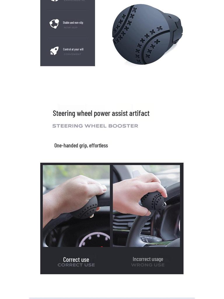 Universal Steering Wheel Assist Knob: Labor-Saving Metal Bearing for Single-Handed Car Control