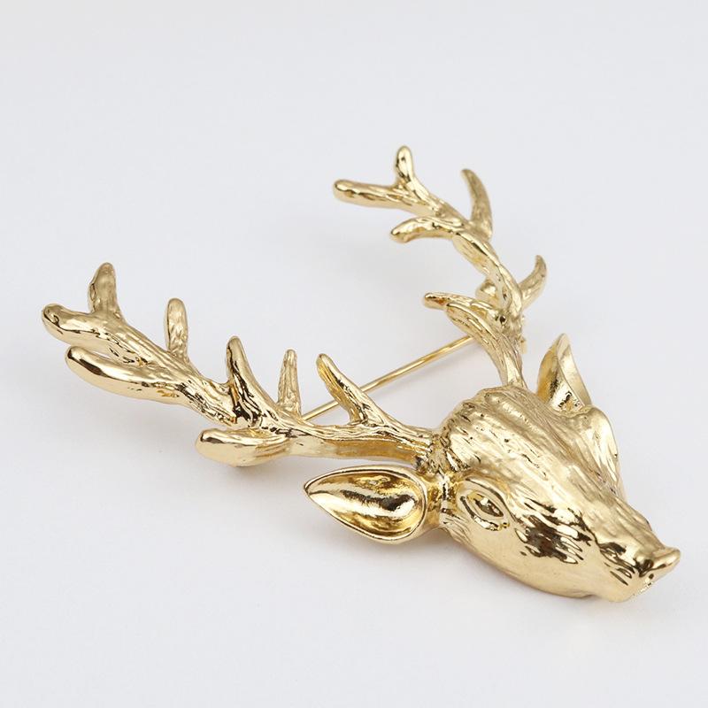 Gold Elk Brooch Chain Accessories Men'S Women'S Suit Suit Shirt Temperament Collar Pin Collar Buckle Brooch Pin Accessories