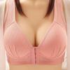 Plus Size Front Closure Wire-Free Push-Up Bra with Side Support for Mature Women