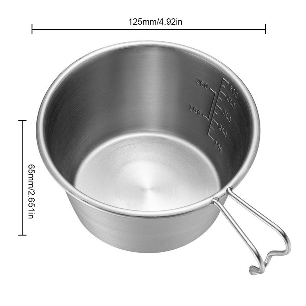 

Stainless Steel Outdoor Bowl, Ergonomic Design, 17 Ounce Large Capacity Portable Camping Tableware for Hiking and Picnics