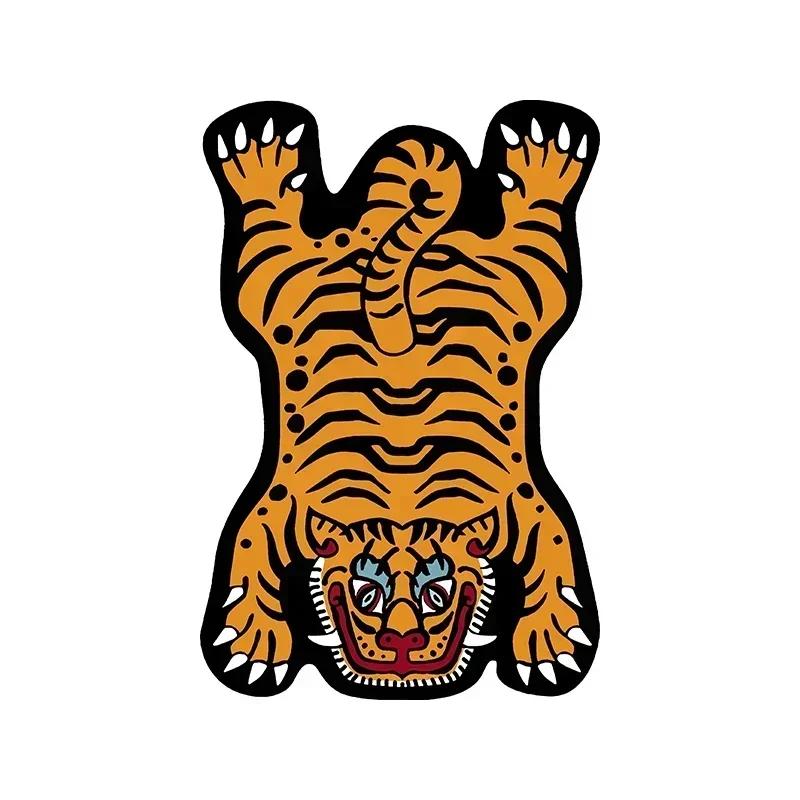 Bedroom Carpet Anti-slip Dirt-resistant Wear-resistant Living Room Rugs Tiger Interesting Pattern Home Decoration Floor Mat