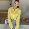 2026 Spring See Through Sweater Women Knit Cardigan Coats Sexy Hollow Out Single Breasted Cardigan Streetwear Y2K Knitted Tops